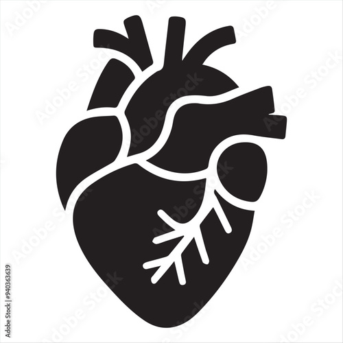 liver vector silhouette on a white background