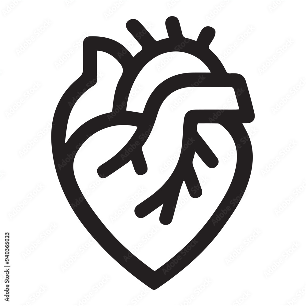 Fototapeta premium liver vector silhouette on a white background