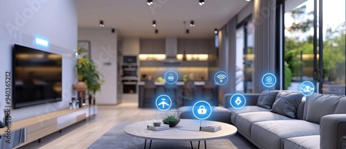 Futuristic Smart Home Equipped with Advanced Security Systems