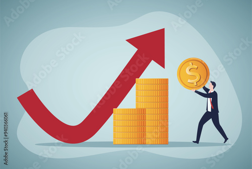 Buy on the dip, purchase stock when price drop, trader signal to invest, make profit from market collapse, investment concept, smart businessman buy stock or investment.