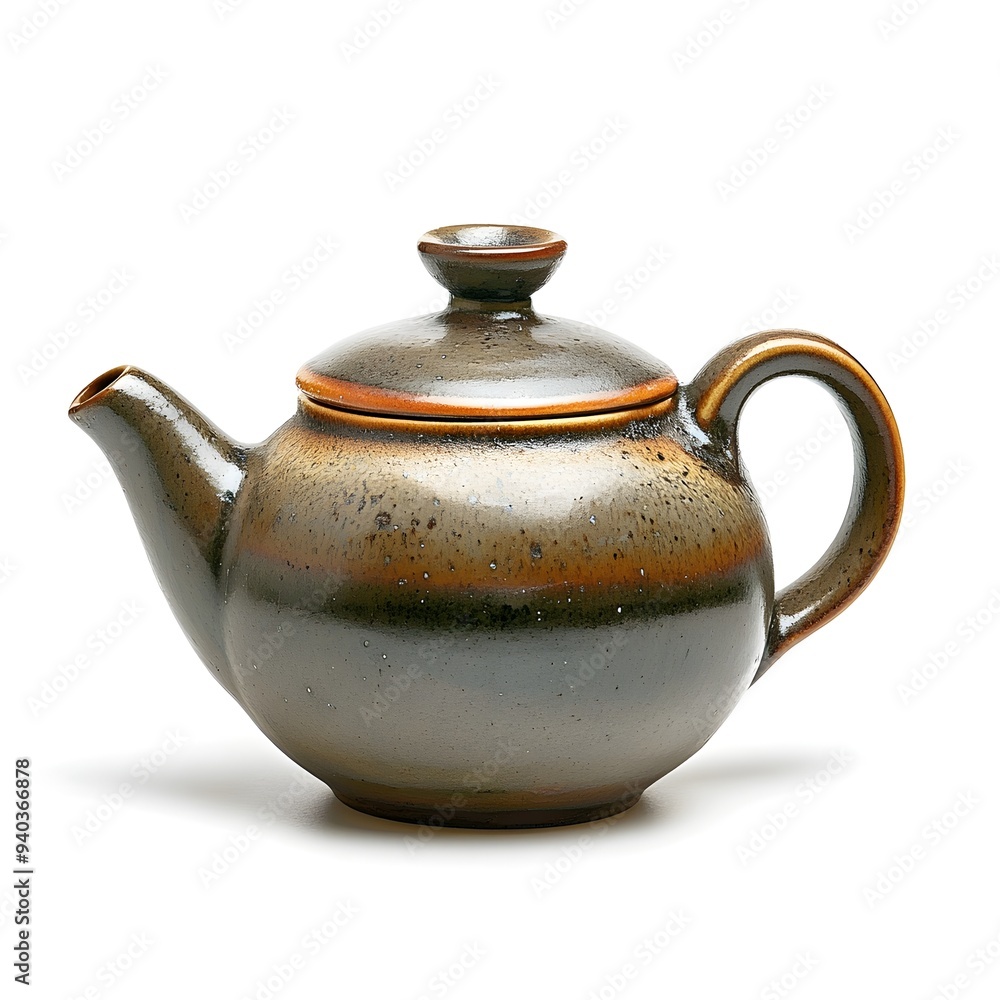 Beautifully Crafted Ceramic Teapot Positioned Centrally Against a Clean White Background Highlighting its Elegant Design and Minimalist Aesthetic Beautifully Crafted Ceramic Teapot Positioned Centrally Against a Clean White Background Highlighting its Elegant Design and Minimalist Aesthetic