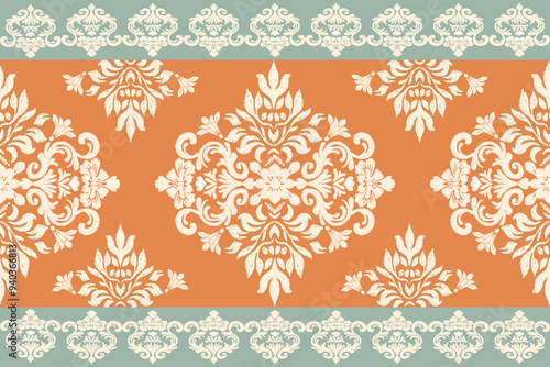 seamless pattern damask floral design