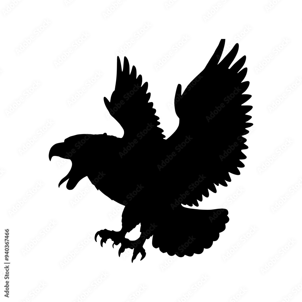Obraz premium Vector Bald eagle screamed landing swoop