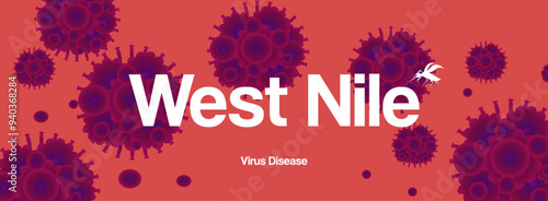 West Nile virus outbreak banner. West Nile virus design for awareness and prevention, awareness of symptoms and spread of the disease. Medical illustration background for healthcare and science themes