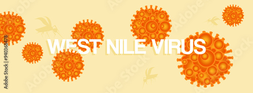 West Nile virus outbreak banner. West Nile virus design for awareness and prevention, awareness of symptoms and spread of the disease. Medical illustration background for healthcare and science themes