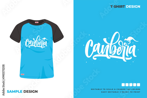 canberra lettering t shirt design