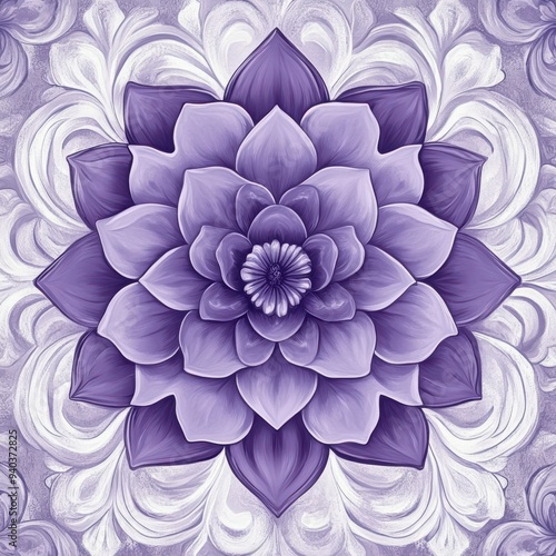 A purple flower with a white background. The flower is very large and has a lot of detail