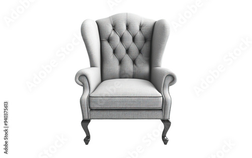 Armchair grey chair isolated on white or transparent background