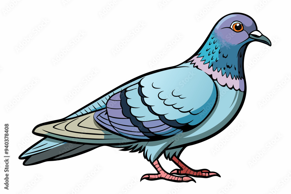 Fototapeta premium Pigeon Dove Bird Sketch vector illustration