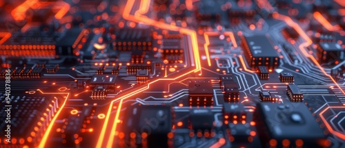 Wallpaper Mural Futuristic High-Tech AI Neural Network Hardware in on White Background with Copy Space Torontodigital.ca