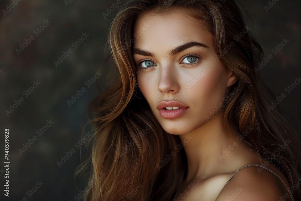Portrait of a beautiful young woman with long hair. Beauty, fashion. Portrait of a beautiful young woman with long hair. Beauty, fashion.
