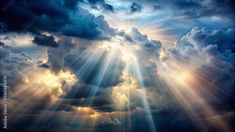 A mesmerizing photograph of heavenly light shining through dark clouds, glow, ethereal, celestial, divine, bright A mesmerizing photograph of heavenly light shining through dark clouds, glow, ethereal, celestial, divine, bright