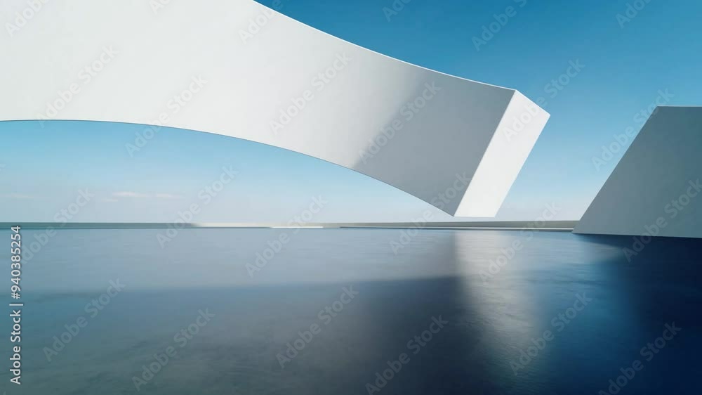 3d render of abstract curve structure futuristic architecture with empty concrete floor 3d render of abstract curve structure futuristic architecture with empty concrete floor