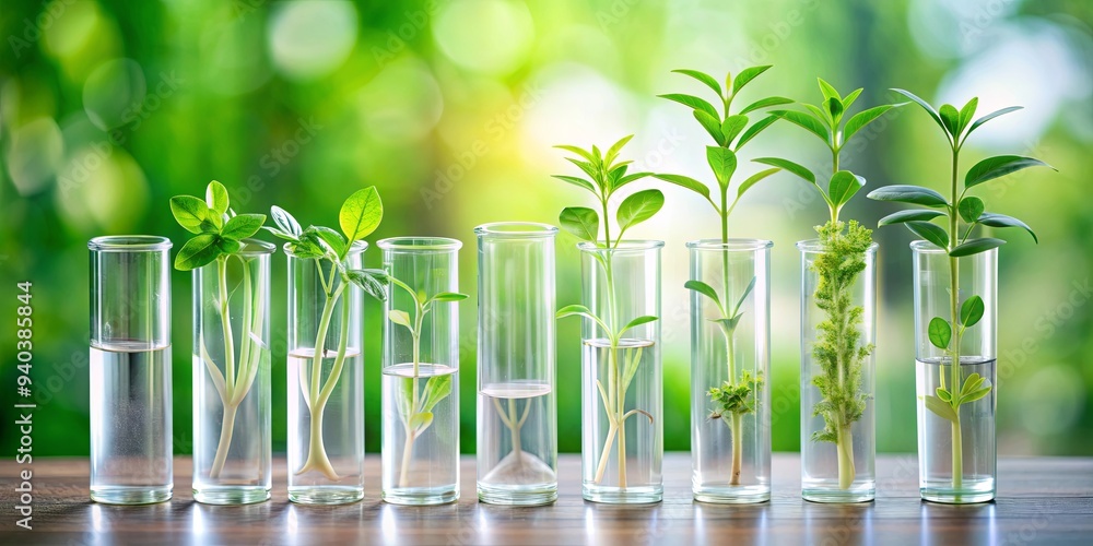 Small plants in test tubes, botanical, laboratory, experiment, research, science, growth, nature, greenery, mini, tiny Small plants in test tubes, botanical, laboratory, experiment, research, science, growth, nature, greenery, mini, tiny