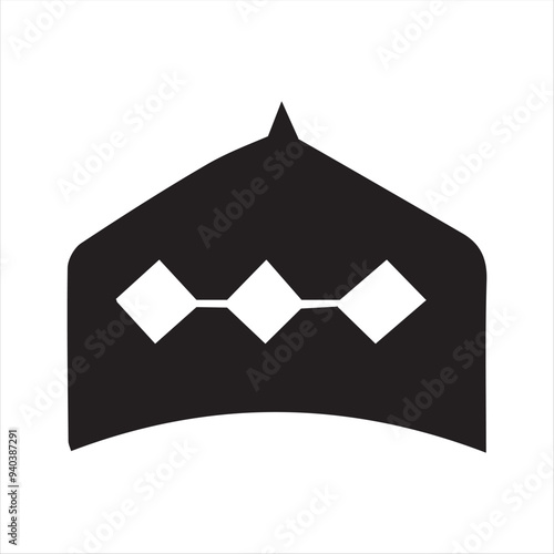 muslim cap icon vector illustration silhouettes with white background