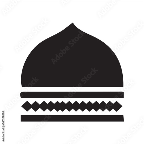 muslim cap icon vector illustration silhouettes with white background