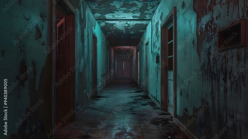 custom made wallpaper toronto digitalEerie Hallway in an Abandoned Building