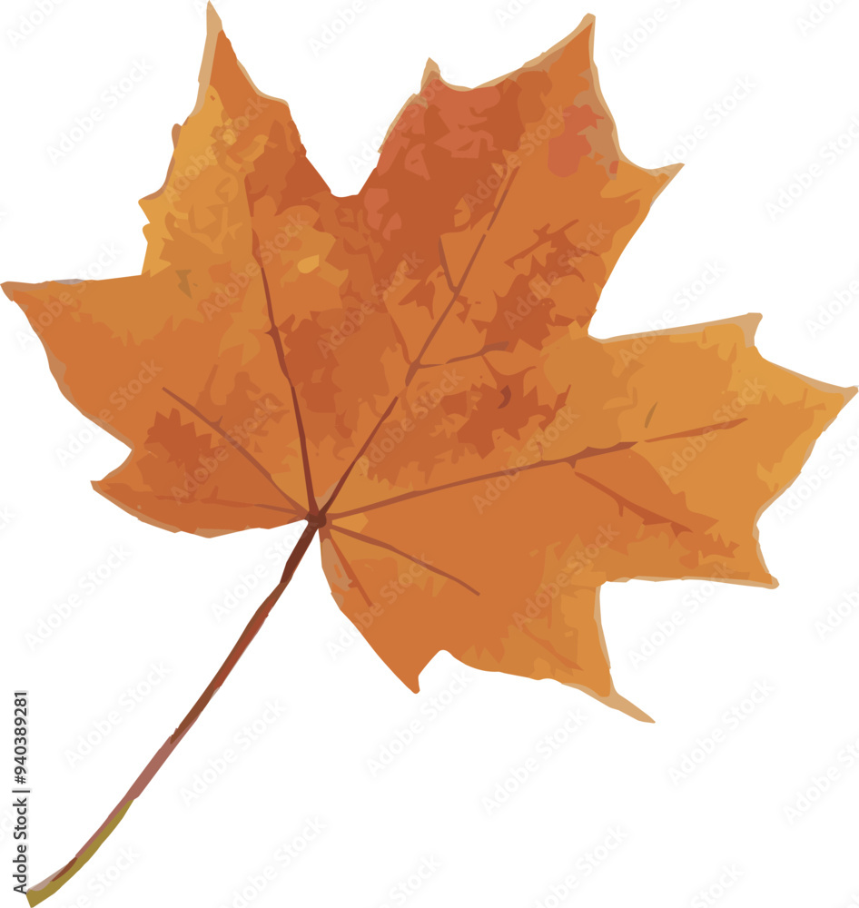 Obraz premium 秋 紅葉 枯葉 落ち葉 葉 水彩 イラスト素材 