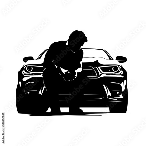 silhouette of a Car Mechanic