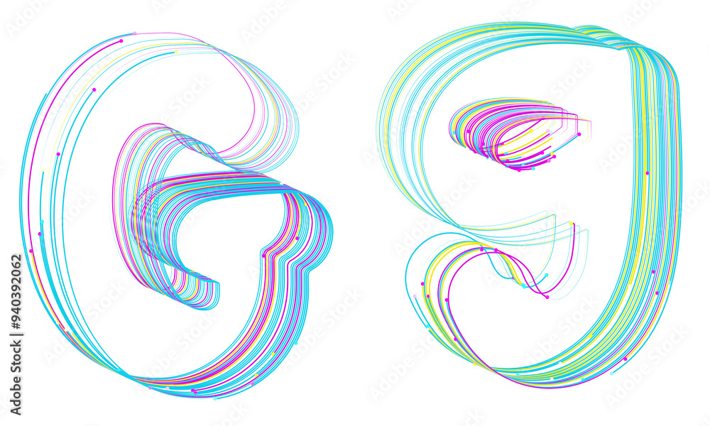 Dynamic letter G, 3D render, vibrant colors. Perfect for modern designs, adding a unique touch to your projects Dynamic letter G, 3D render, vibrant colors. Perfect for modern designs, adding a unique touch to your projects