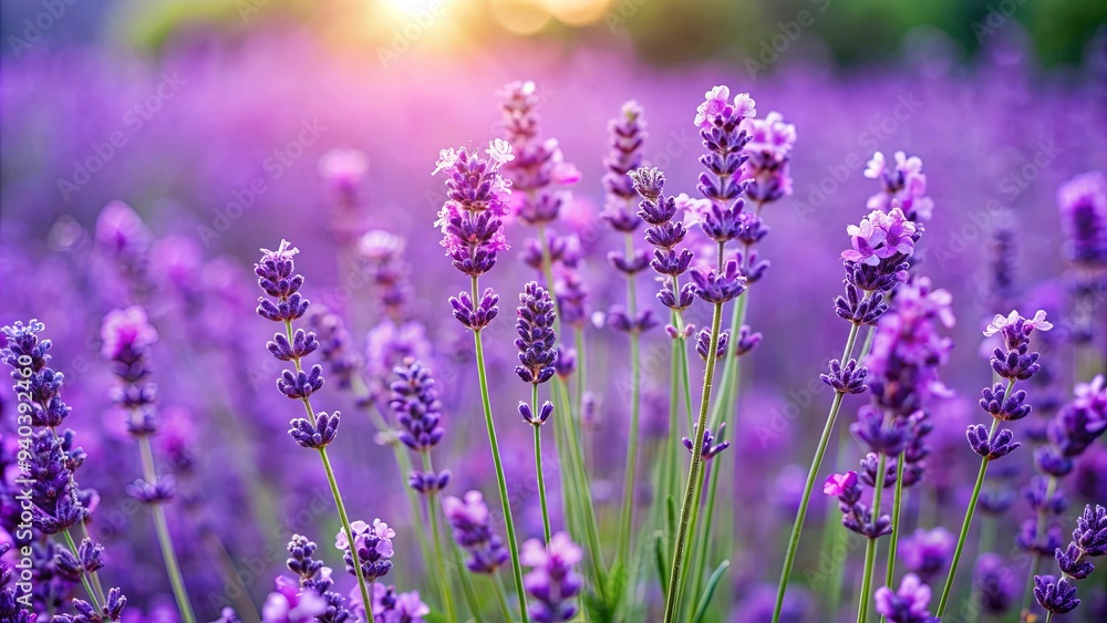 Obraz premium Beautiful purple lavender flowers blooming in a summer garden in Japan, lavender, flowers, garden, summer, Japan, purple