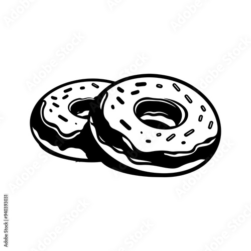 vector silhouette of a Donuts