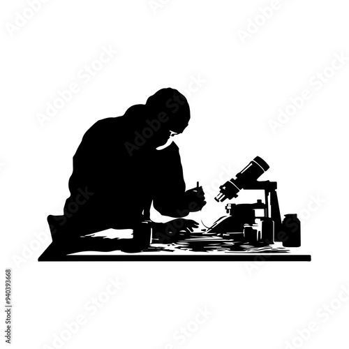 vector silhouette of a Forensic Science 