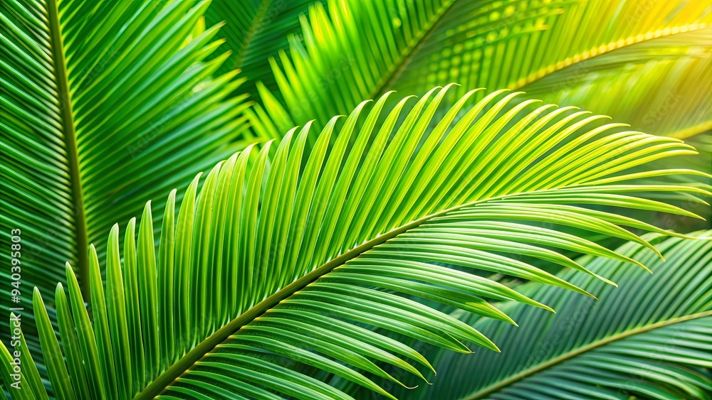 Fresh green palm tree leaves close up, tropical, vibrant, lush, foliage, nature, exotic, tropical, greenery Fresh green palm tree leaves close up, tropical, vibrant, lush, foliage, nature, exotic, tropical, greenery