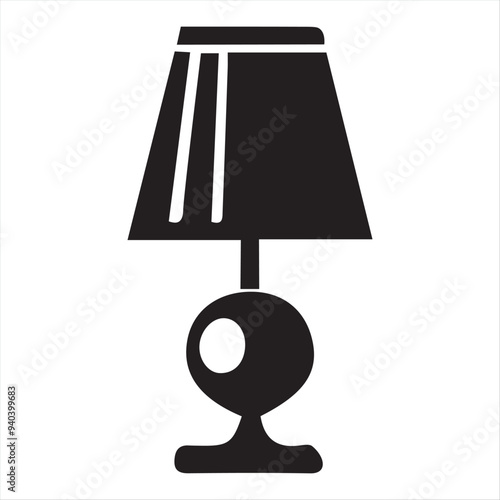 table lamp icon vector illustration silhouettes with white background