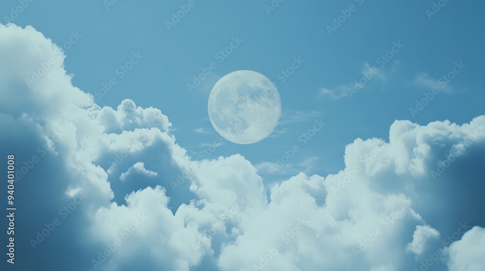 Full moon visible through the clouds Full moon visible through the clouds