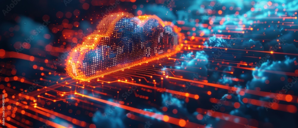 Futuristic Hologram of Cloud Computing Network with Secure Data Protection Futuristic Hologram of Cloud Computing Network with Secure Data Protection