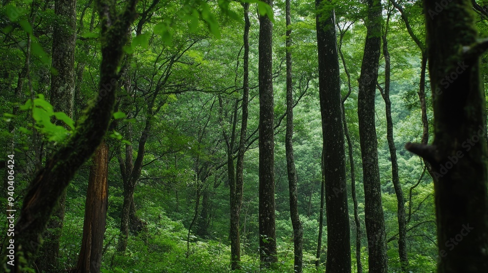 Verdant forests in peaceful ambiance Verdant forests in peaceful ambiance