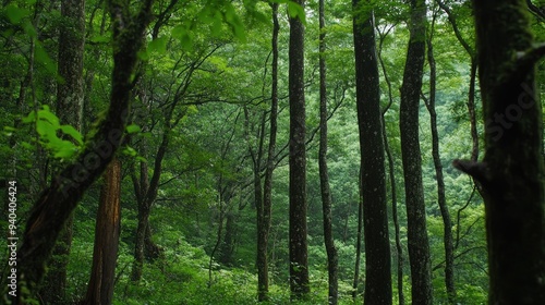 Verdant forests in peaceful ambiance