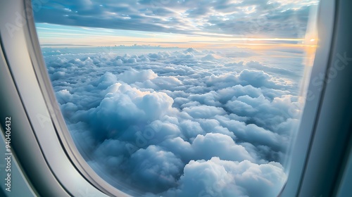 Cloudscape Through an Airplane Window