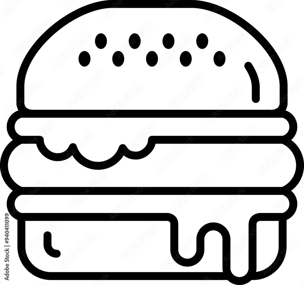 Burger Outline Icon Burger Outline Icon