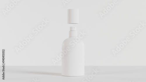 30ml glass bottle perfume with silver cap white background premium photo 3d render