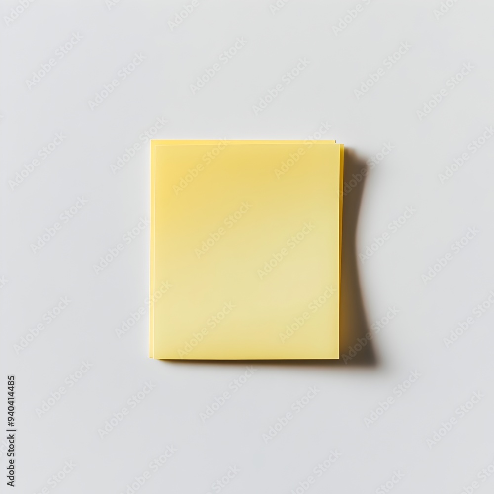 Vibrant Yellow Sticky Note Pad Placed at the Center Isolated on a Plain White Background Minimalist Office Stationery Concept with Copy Space Vibrant Yellow Sticky Note Pad Placed at the Center Isolated on a Plain White Background Minimalist Office Stationery Concept with Copy Space