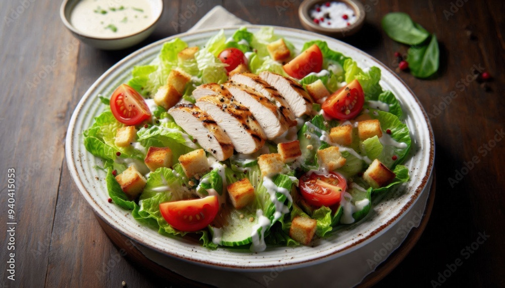 yummy Caesar salad on white background yummy Caesar salad on white background