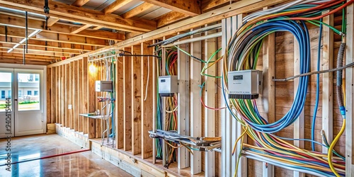 Electrical wires being replaced with knob-and-tube wiring in a residential renovation site