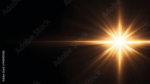 Flare light, effects sunlight, lens flare, light leaks, warm sun rays light effects, overlays or golden flare isolated on black background. effect, sunlight, ray, glow, bright, shine, sun. ai