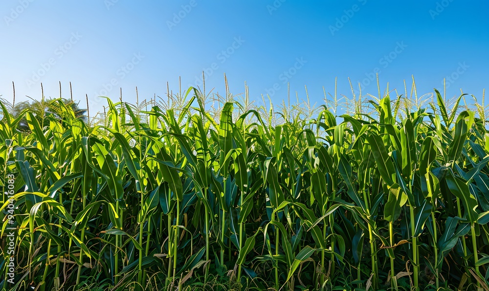 Agriculture corn field with sweet corn seeds, of free space for your texts and branding. Agriculture corn field with sweet corn seeds, of free space for your texts and branding.