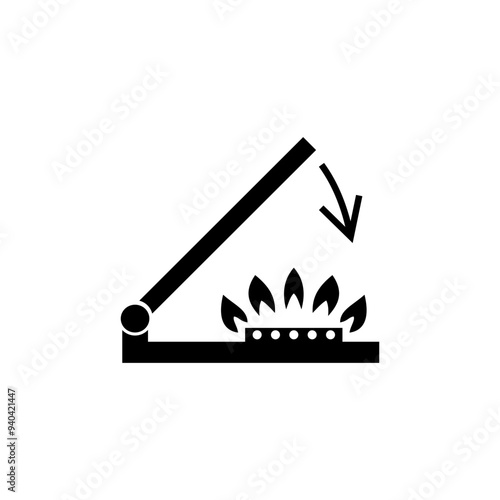 ISO prohibition safety signs_do not shut lid when burners are operating symbol only