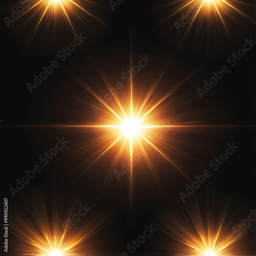 Flare light, effects sunlight, lens flare, light leaks, warm sun rays light effects, overlays or golden flare isolated on black background. effect, sunlight, ray, glow, bright, shine, sun. ai