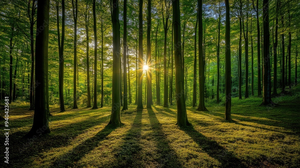 Verdant forests in peaceful ambiance Verdant forests in peaceful ambiance