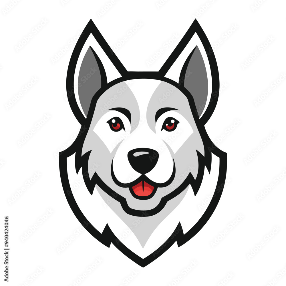 Naklejka premium vector dog head logo