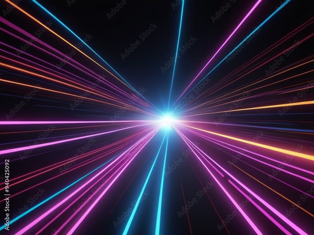 3d render of flash neon and light glowing on dark scene Speed light moving lines 3d render of flash neon and light glowing on dark scene Speed light moving lines