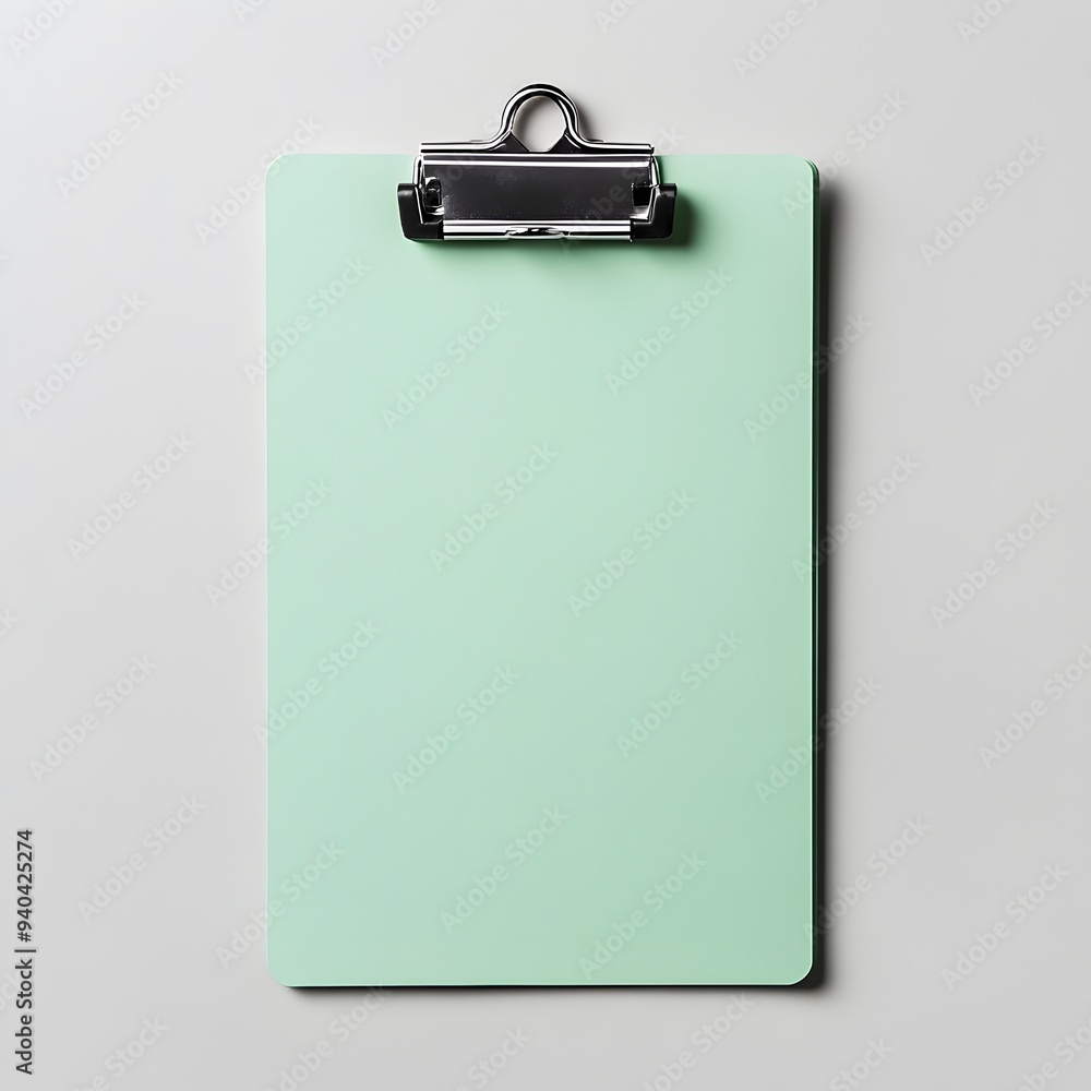 Minimalist Photograph of a Green Clipboard Placed at the Center of a Light Colored Background Depicting a Clean and Simple Office or Business related Composition Minimalist Photograph of a Green Clipboard Placed at the Center of a Light Colored Background Depicting a Clean and Simple Office or Business related Composition