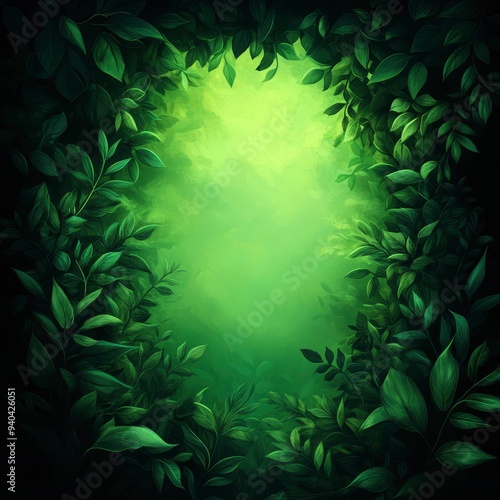 Lush Green Forest Canopy with Light
