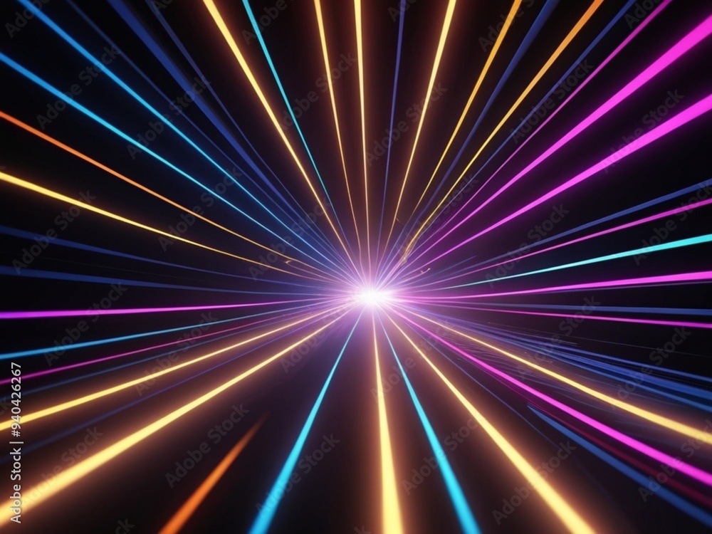 3d render of flash neon and light glowing on dark scene Speed light moving lines 3d render of flash neon and light glowing on dark scene Speed light moving lines