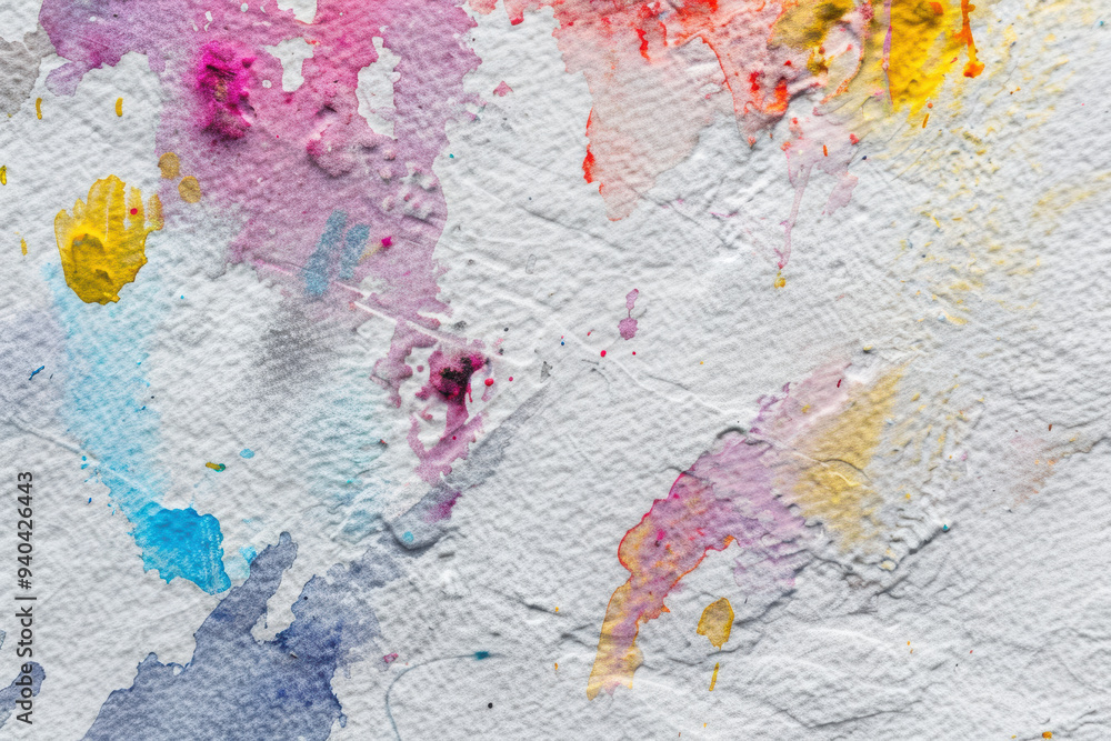 Fototapeta premium Detailed Texture of White Watercolor Paper with Stains